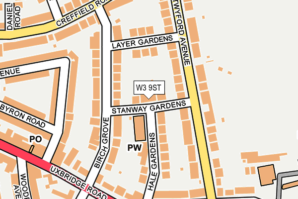 W3 9ST map - OS OpenMap – Local (Ordnance Survey)