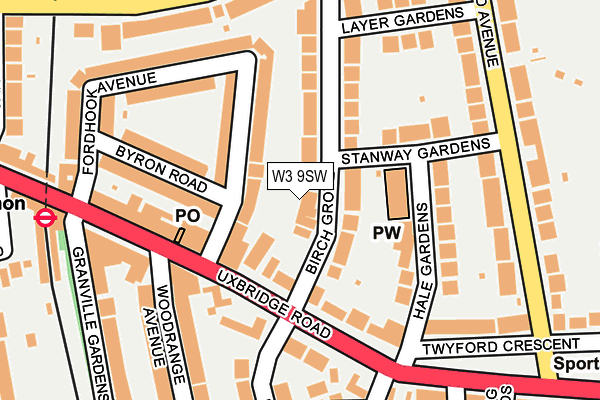 W3 9SW map - OS OpenMap – Local (Ordnance Survey)