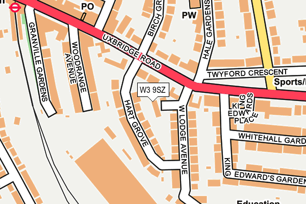 W3 9SZ map - OS OpenMap – Local (Ordnance Survey)