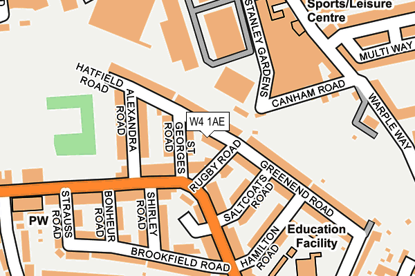 W4 1AE map - OS OpenMap – Local (Ordnance Survey)