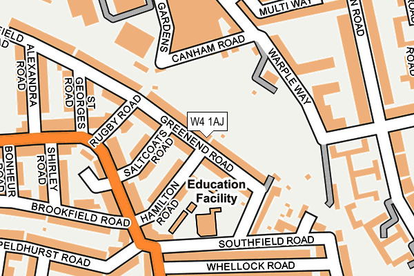 W4 1AJ map - OS OpenMap – Local (Ordnance Survey)