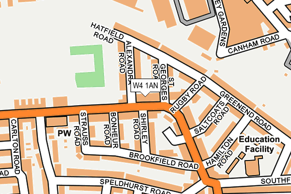 W4 1AN map - OS OpenMap – Local (Ordnance Survey)