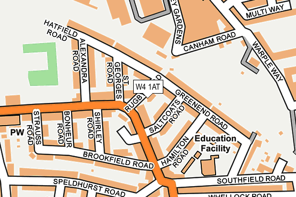 W4 1AT map - OS OpenMap – Local (Ordnance Survey)