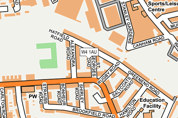 W4 1AU map - OS OpenMap – Local (Ordnance Survey)