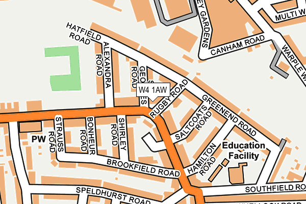 W4 1AW map - OS OpenMap – Local (Ordnance Survey)