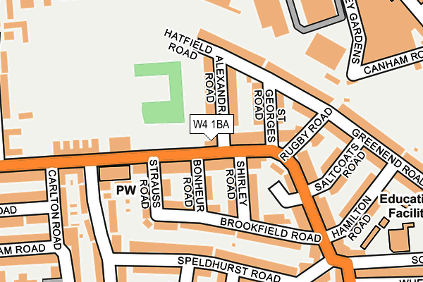 W4 1BA map - OS OpenMap – Local (Ordnance Survey)