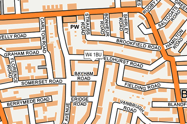 W4 1BU map - OS OpenMap – Local (Ordnance Survey)