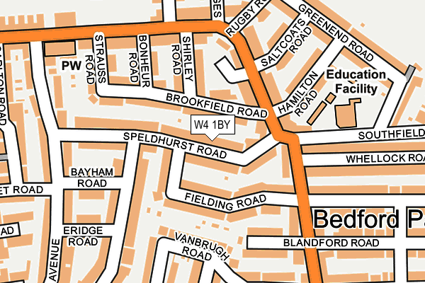 W4 1BY map - OS OpenMap – Local (Ordnance Survey)