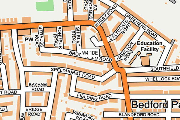 W4 1DE map - OS OpenMap – Local (Ordnance Survey)