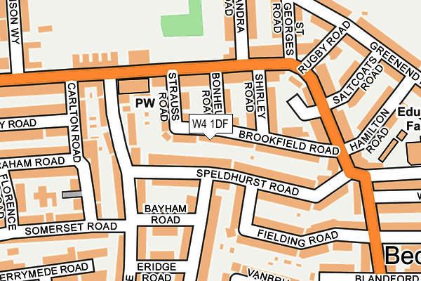 W4 1DF map - OS OpenMap – Local (Ordnance Survey)
