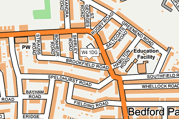 W4 1DG map - OS OpenMap – Local (Ordnance Survey)