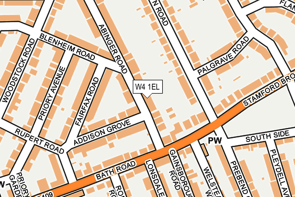 W4 1EL map - OS OpenMap – Local (Ordnance Survey)