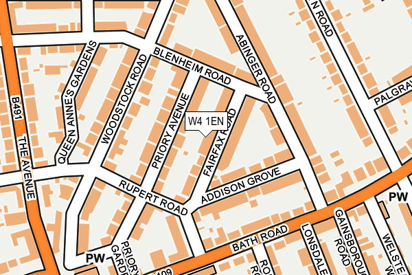 W4 1EN map - OS OpenMap – Local (Ordnance Survey)