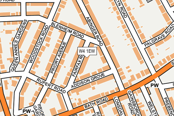W4 1EW map - OS OpenMap – Local (Ordnance Survey)