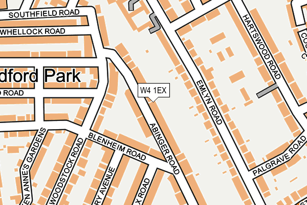 W4 1EX map - OS OpenMap – Local (Ordnance Survey)