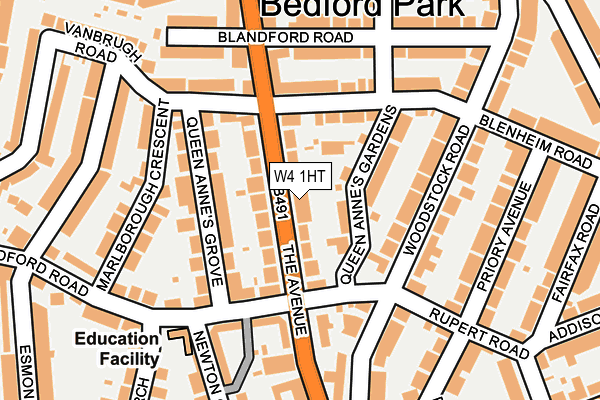 W4 1HT map - OS OpenMap – Local (Ordnance Survey)