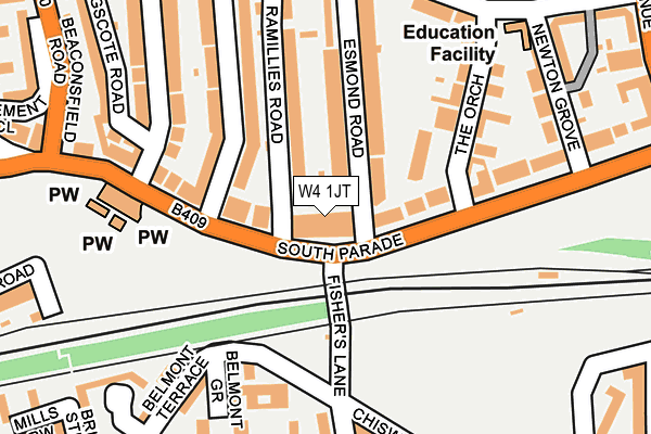 W4 1JT map - OS OpenMap – Local (Ordnance Survey)