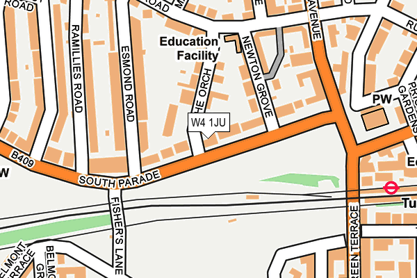 W4 1JU map - OS OpenMap – Local (Ordnance Survey)