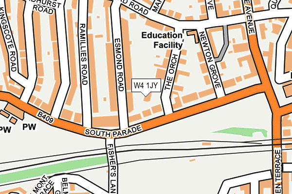 W4 1JY map - OS OpenMap – Local (Ordnance Survey)