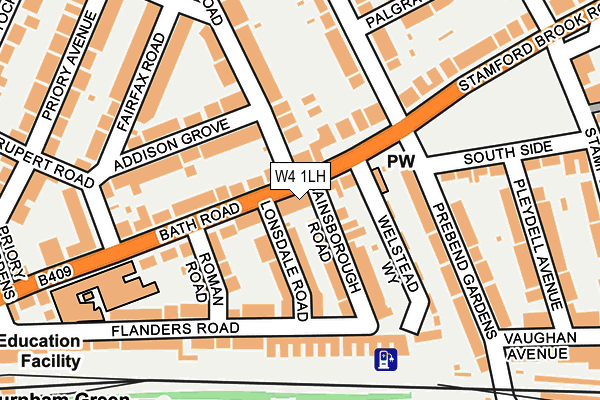 W4 1LH map - OS OpenMap – Local (Ordnance Survey)