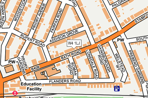 W4 1LJ map - OS OpenMap – Local (Ordnance Survey)