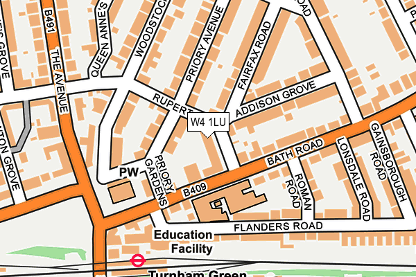 W4 1LU map - OS OpenMap – Local (Ordnance Survey)