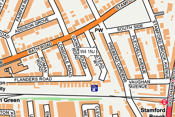 W4 1NJ map - OS OpenMap – Local (Ordnance Survey)