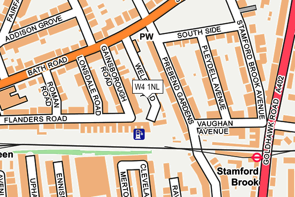 W4 1NL map - OS OpenMap – Local (Ordnance Survey)