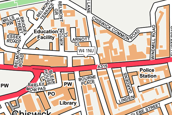 W4 1NU map - OS OpenMap – Local (Ordnance Survey)