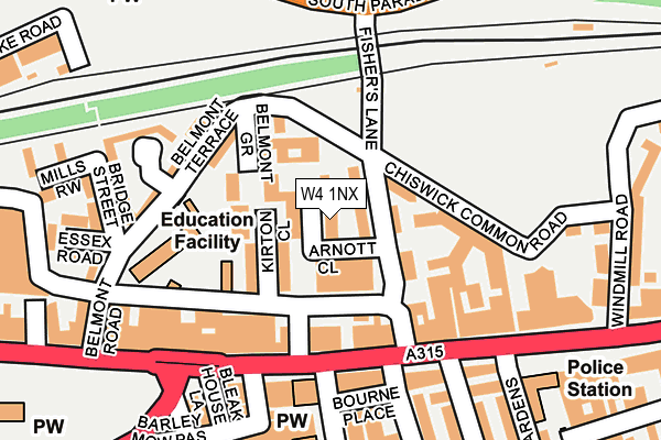 W4 1NX map - OS OpenMap – Local (Ordnance Survey)