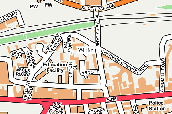 W4 1NY map - OS OpenMap – Local (Ordnance Survey)