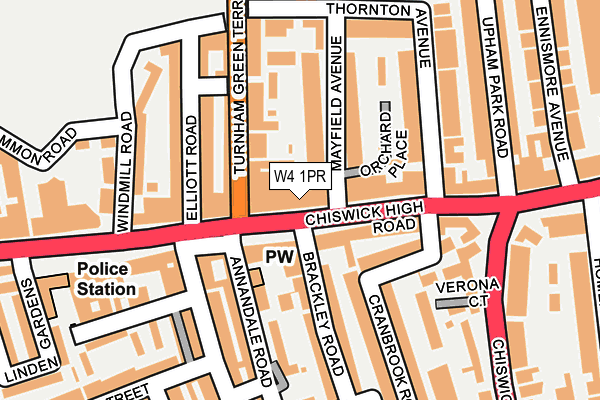 W4 1PR map - OS OpenMap – Local (Ordnance Survey)