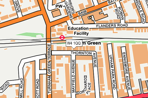 W4 1QQ map - OS OpenMap – Local (Ordnance Survey)