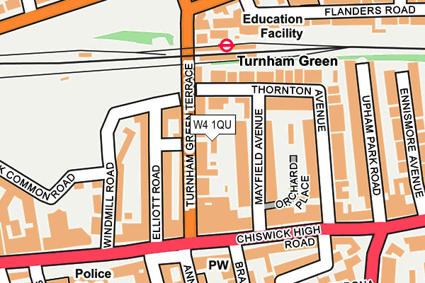 W4 1QU map - OS OpenMap – Local (Ordnance Survey)