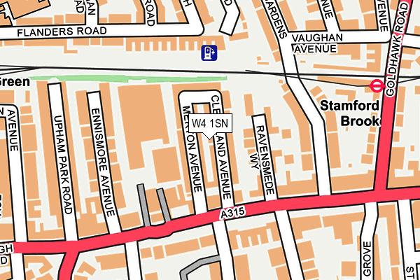 W4 1SN map - OS OpenMap – Local (Ordnance Survey)