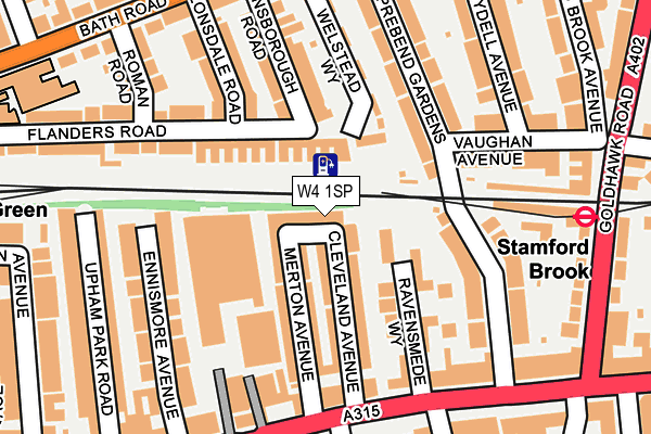 W4 1SP map - OS OpenMap – Local (Ordnance Survey)
