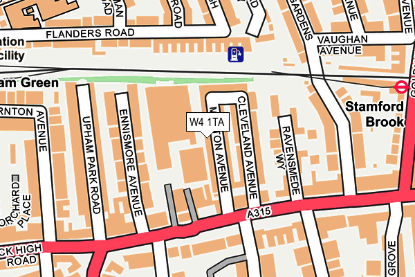 W4 1TA map - OS OpenMap – Local (Ordnance Survey)