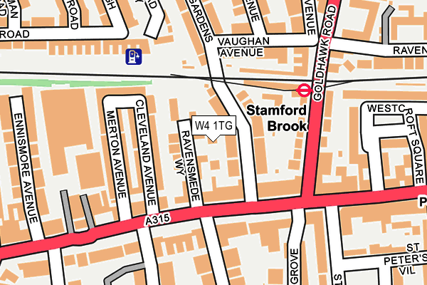 W4 1TG map - OS OpenMap – Local (Ordnance Survey)