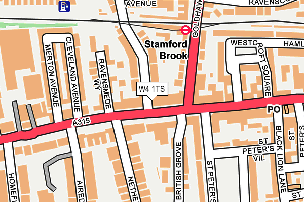 W4 1TS map - OS OpenMap – Local (Ordnance Survey)