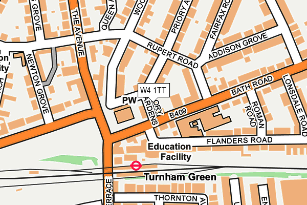 W4 1TT map - OS OpenMap – Local (Ordnance Survey)