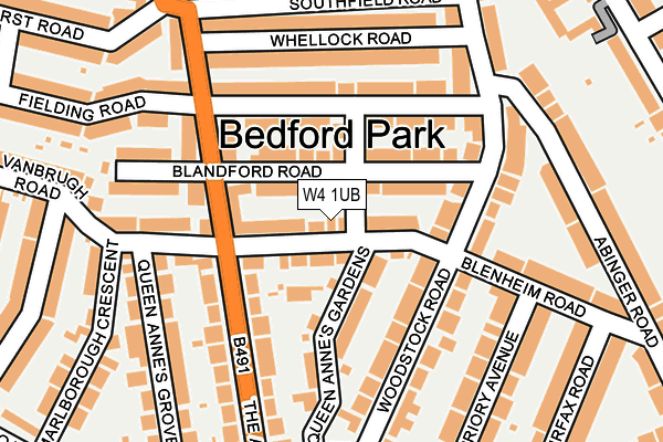 W4 1UB map - OS OpenMap – Local (Ordnance Survey)