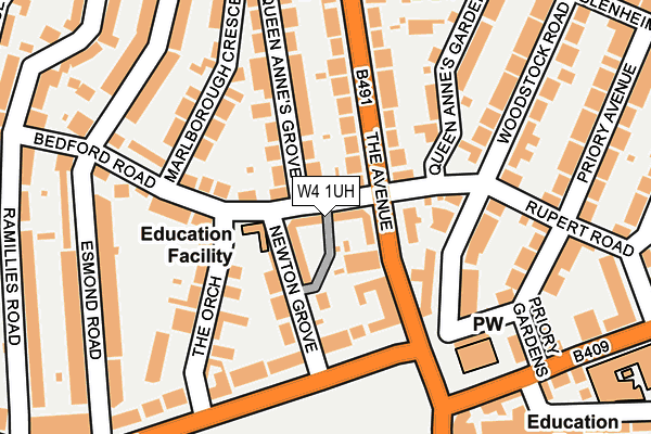 W4 1UH map - OS OpenMap – Local (Ordnance Survey)