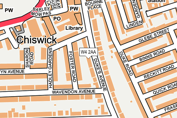 W4 2AA map - OS OpenMap – Local (Ordnance Survey)