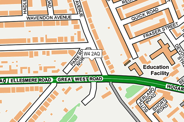 W4 2AQ map - OS OpenMap – Local (Ordnance Survey)