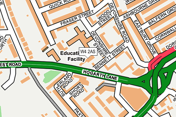 W4 2AS map - OS OpenMap – Local (Ordnance Survey)