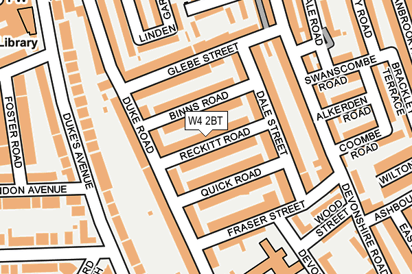 W4 2BT map - OS OpenMap – Local (Ordnance Survey)