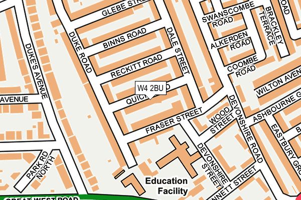 W4 2BU map - OS OpenMap – Local (Ordnance Survey)