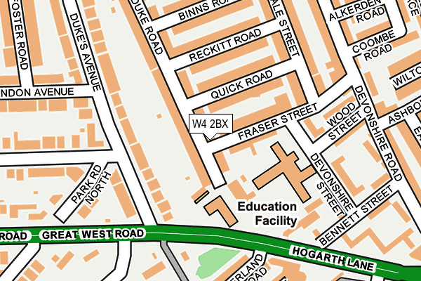 W4 2BX map - OS OpenMap – Local (Ordnance Survey)