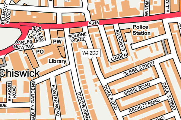 W4 2DD map - OS OpenMap – Local (Ordnance Survey)