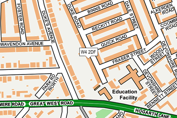 W4 2DF map - OS OpenMap – Local (Ordnance Survey)